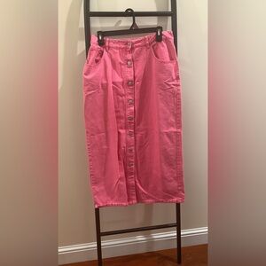 Pink Denim Skirt
